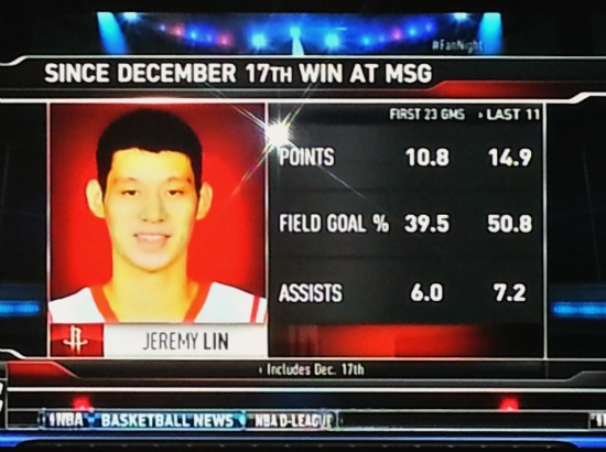 Jeremy Lin since Dec 17