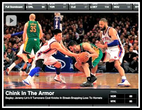 Jeremy Lin Racism - Chink in the Armor
