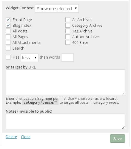 Display WordPress Widget on Front Page