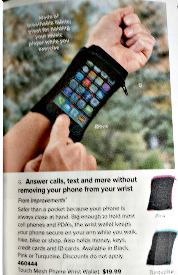 iPhone Holder on your Wrist from SkyMall Magainze