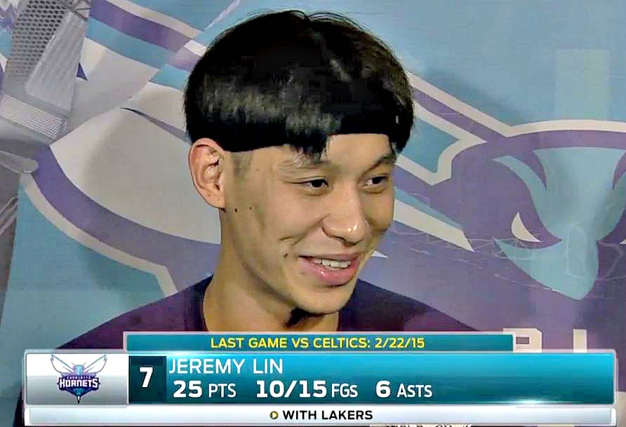 Jeremy Lin bowlcut with double widows peak?