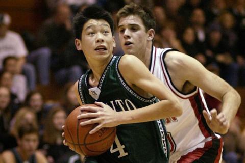 Lin as a teenager with the porcupine cut