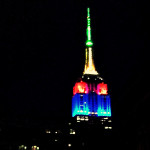 Empire State Building lit up in honor of Nelson Mandela