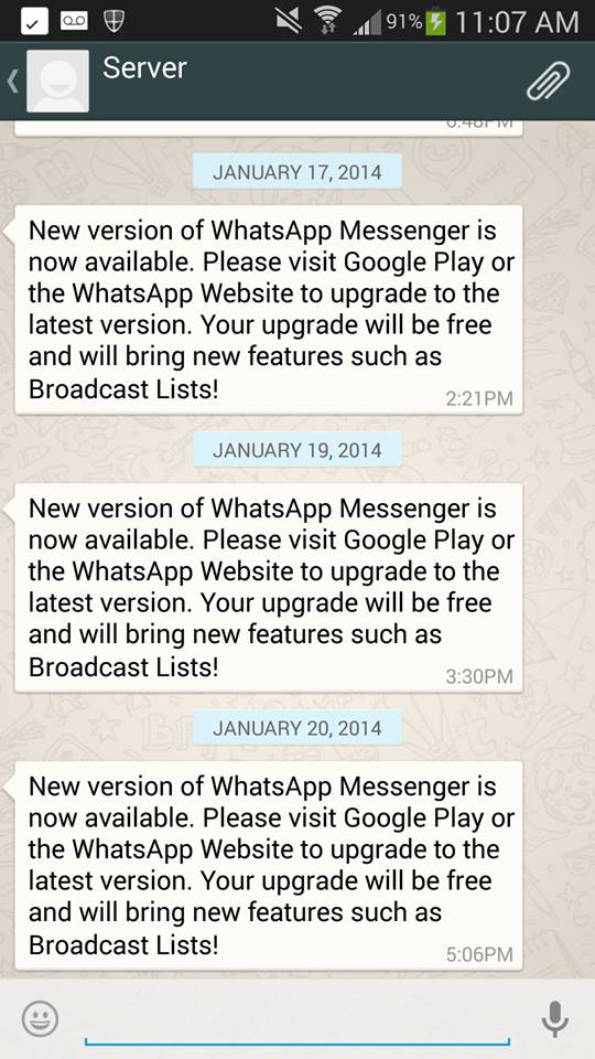 New Version of Whatsapp Push Notification