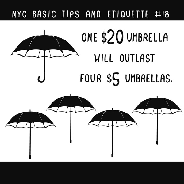 nyc ettiquette cheap umbrellas