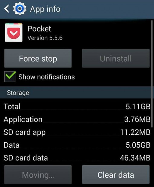 pocket storage limit