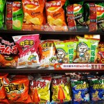 Colorful snacks lined up at Taipei Main Station