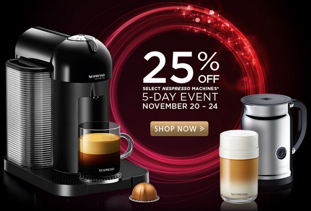 nespresso promotion 25 percent off sale